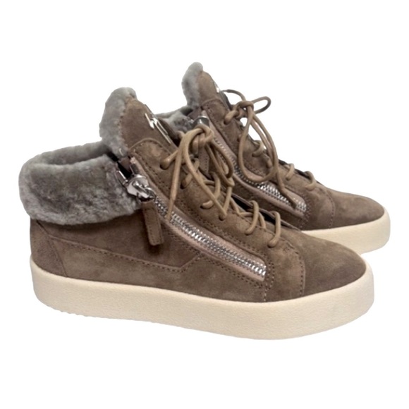 GIUSEPPE ZANOTTI Sneakers Kriss Winter Taupe size 37 NEW has bottom stickers